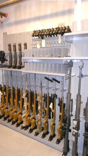 Military Weapon Shelving with Weapon Holders
