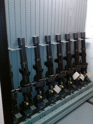 GAU Storage on Combat Mobile Weapon Rack Shelving