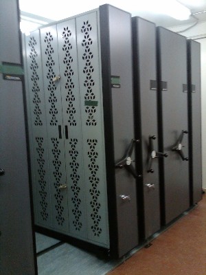 44' L Mobile Weapon Rack system in ARMAG duplex arms room